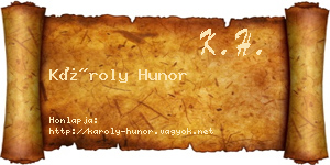 Károly Hunor névjegykártya